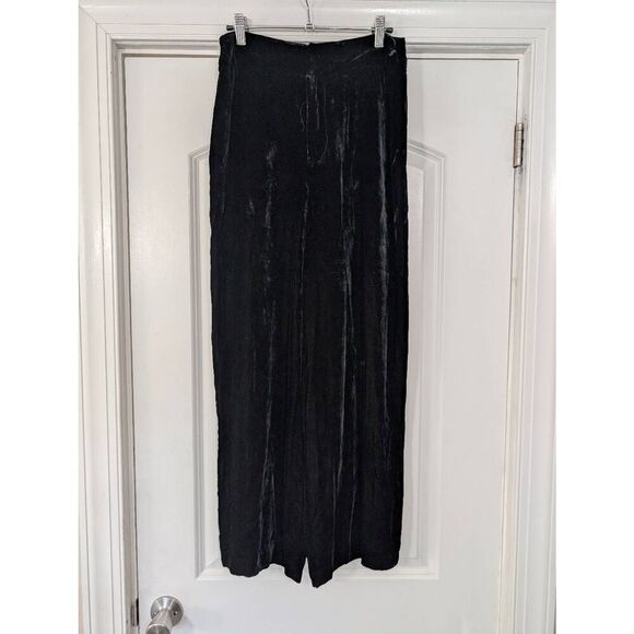 Zara Woman Velvet Wide Leg Pants women's medium black goth witchy whimsigoth - Picture 1 of 6